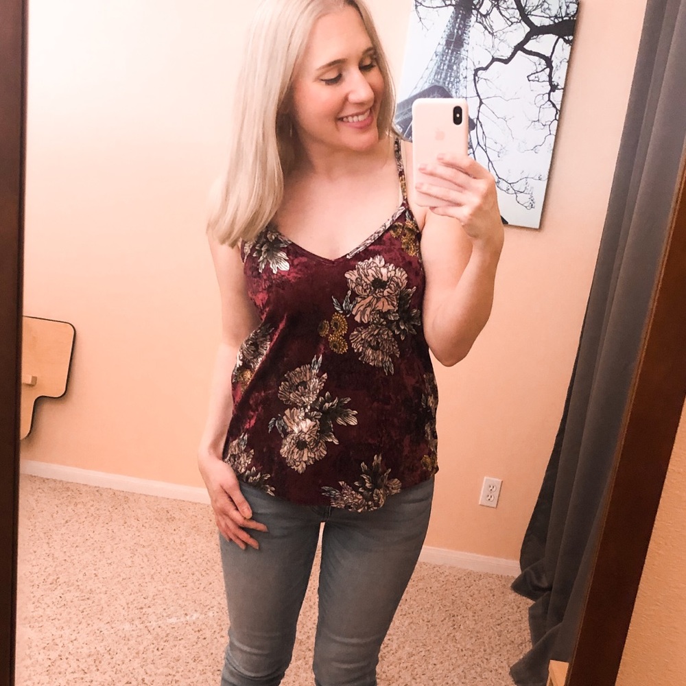 Newbury Kustom Velvet Floral Tank
